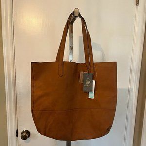 Street Level Parker Tote with Bonus Zipper Pouch - Camel Brown